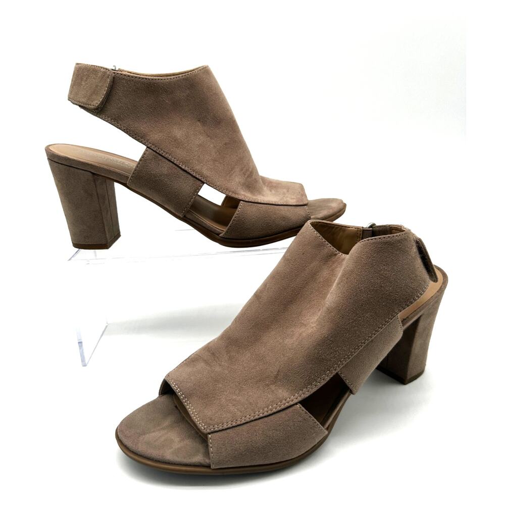 Naturalizer Lucky Block Heel Sandals Sz10 Suede Comfy casual dressy